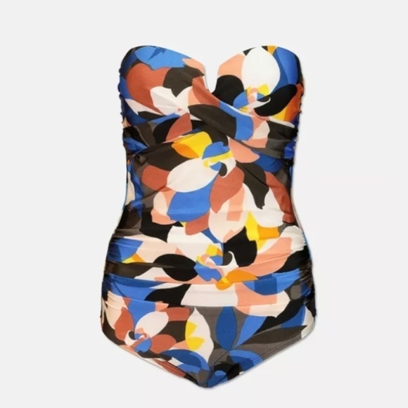CALVIN Klein Nectar Stain Glass 1 Piece Swimsuit - Picture 2 of 7